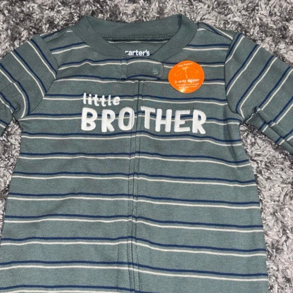 Carter's Green  Baby Boys 9M Brand New Infant Sleepwear Little Brother